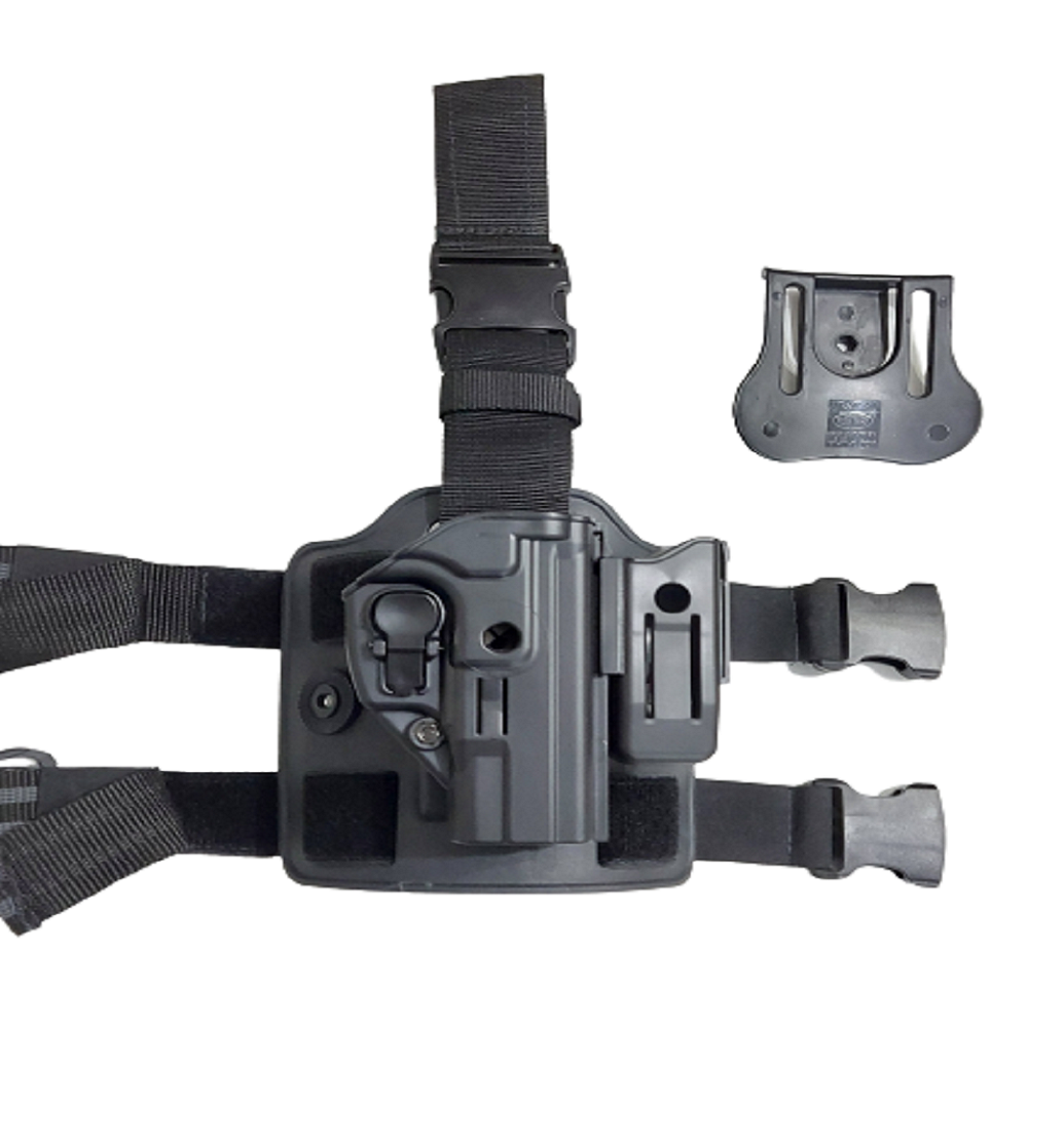 Sarsılmaz Sar9 ve Sar9 Mete Yedek Şarjörlü Polimer  Bacak Kılıf  Kilitli Siyah