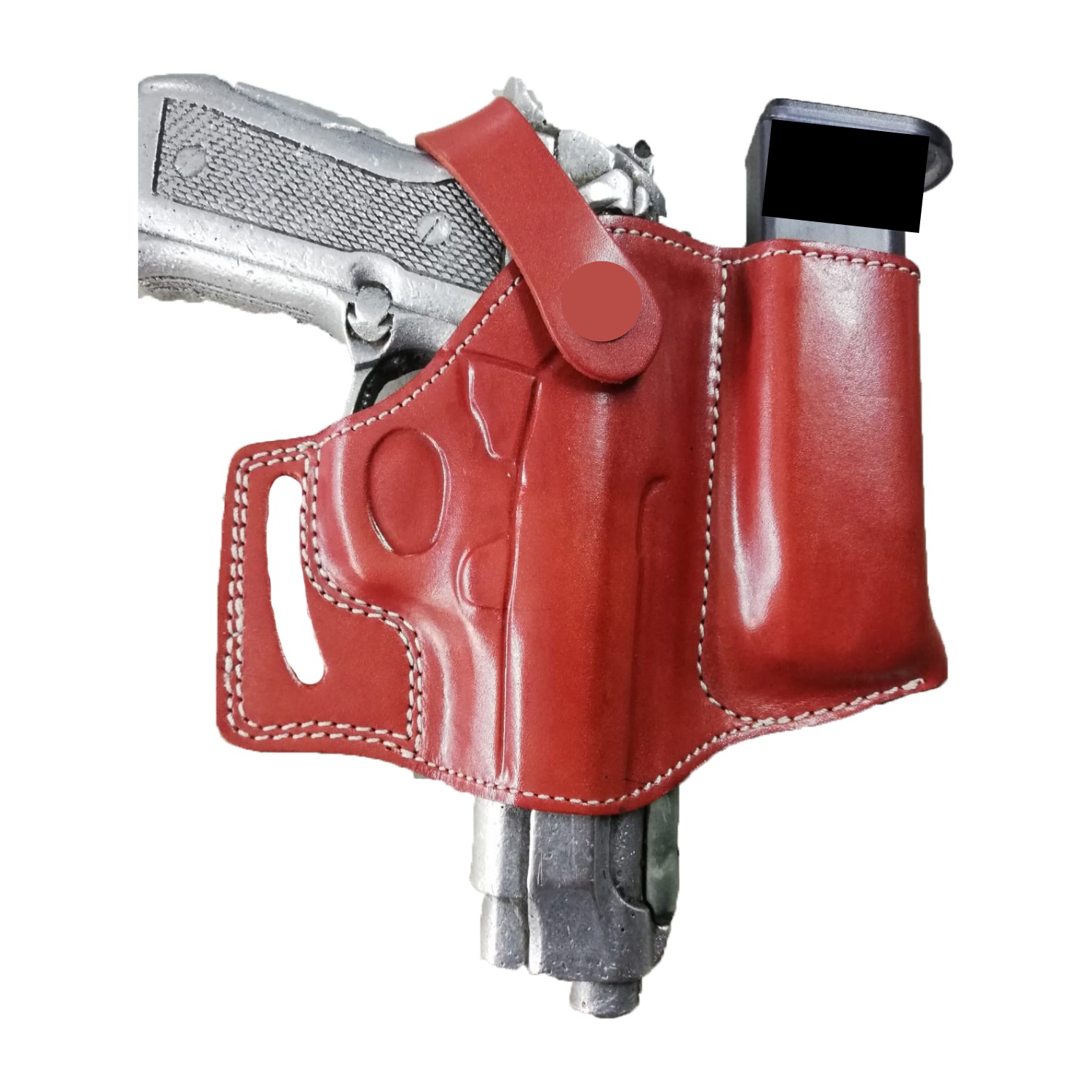 Deri Yedek Şarjörlü Kelebek Silah Kılıfı Kahve