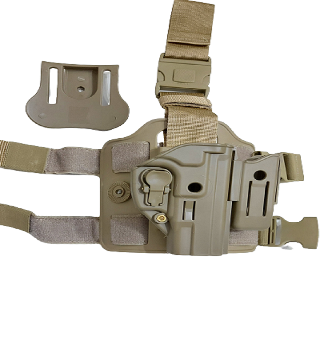 Sarsılmaz Sar9 ve Sar9 Mete Yedek Şarjörlü Polimer Bacak Kılıf  Kilitli Bej